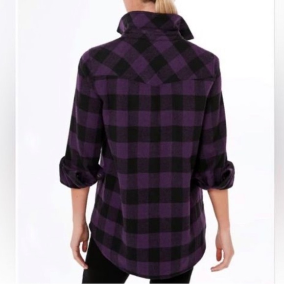 Aubergine Check Parker Shacket - Picture 4 of 11